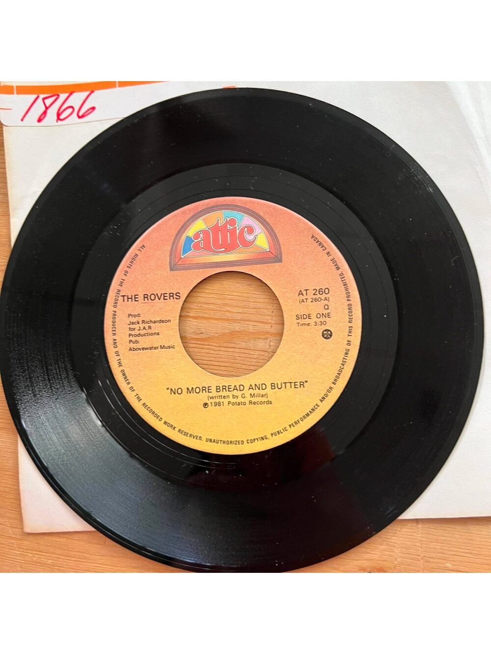 The Rovers - No more Bread and Butter/Pain in my Past 45rpm VG+ R08